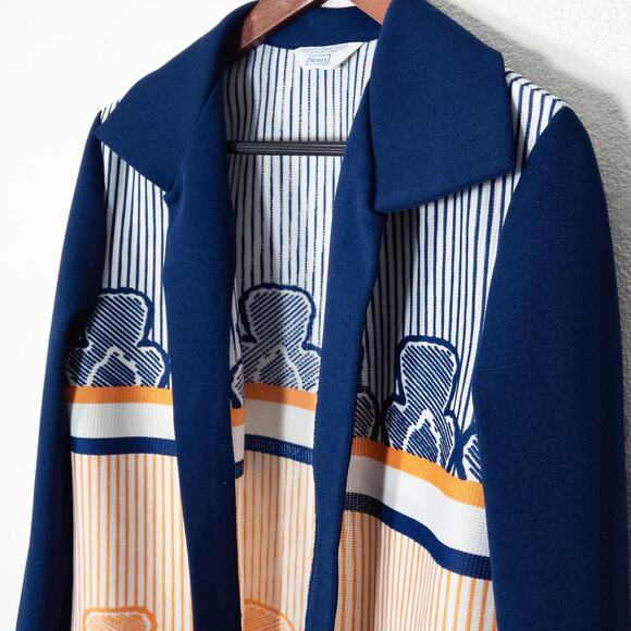 Sears Women's Cardigan Eclectic Grandpa Retro 70s Pattern Knit Open Front Size M - Picture 3 of 7